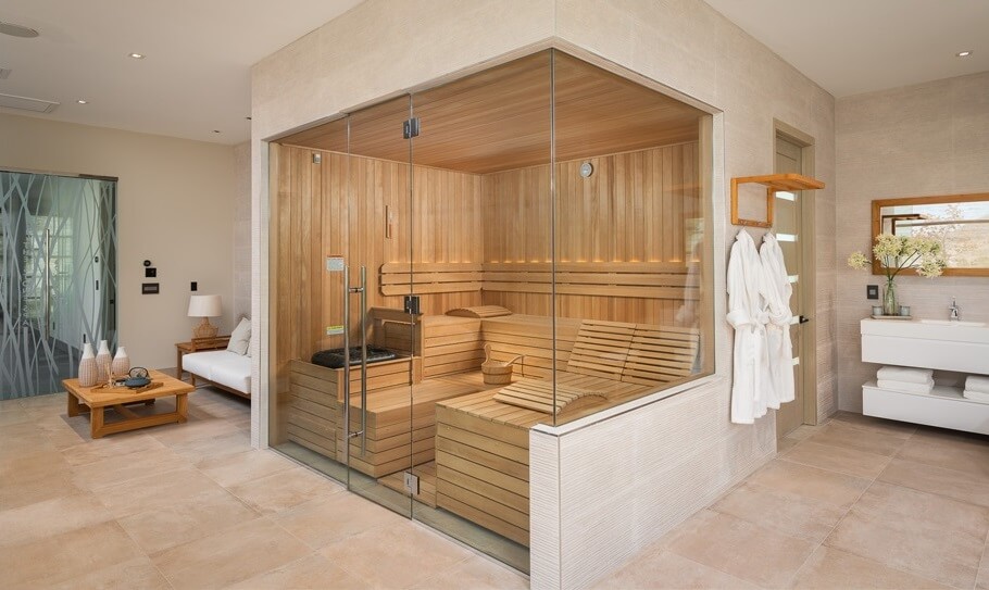 sauna room installed indoor