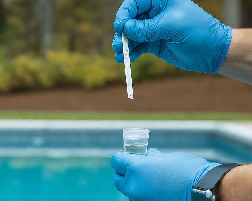 testing pool water with test strips